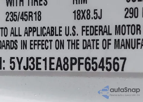 2023 Tesla Model 3 Rear-Wheel Drive из США, поврежденный, VIN 5YJ3E1EA8PF654567